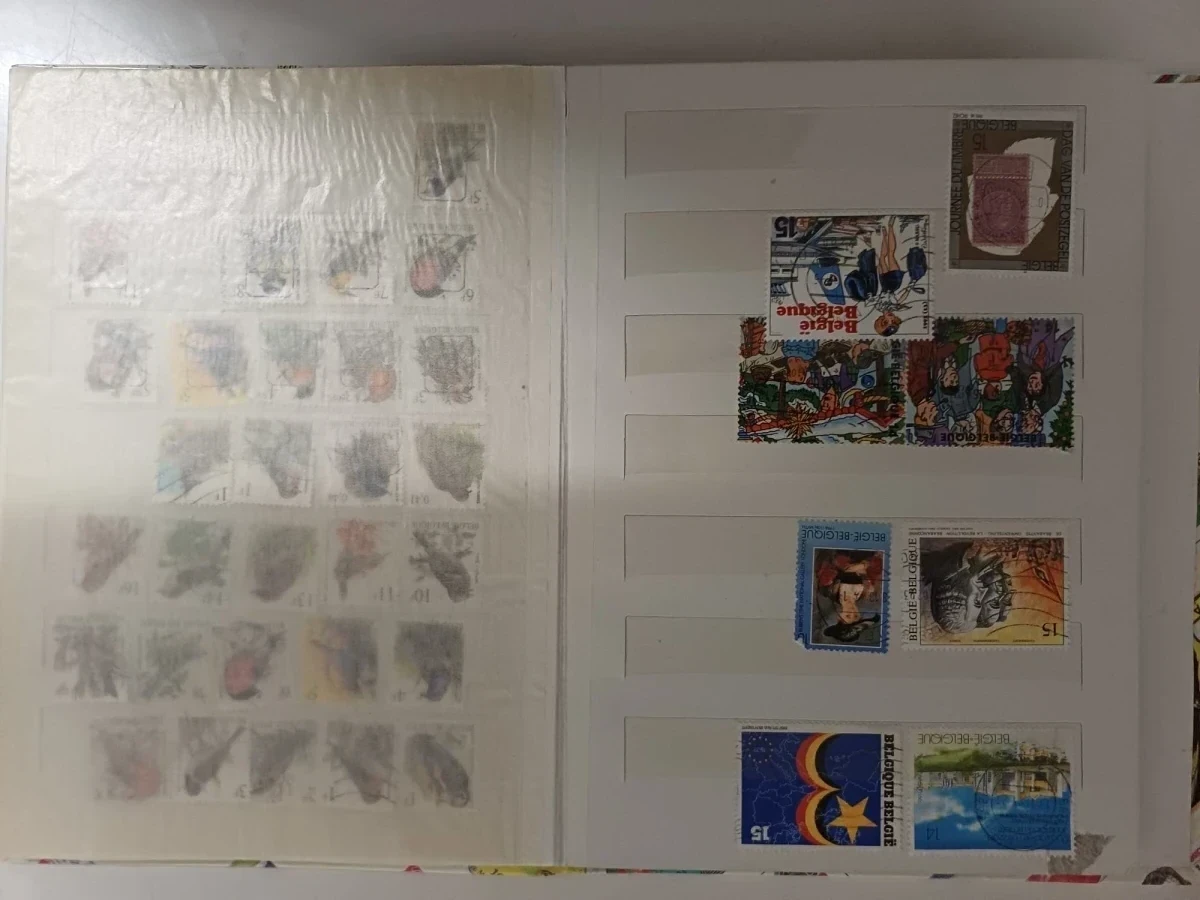 Verzameling postzegels met albums en losse zegels