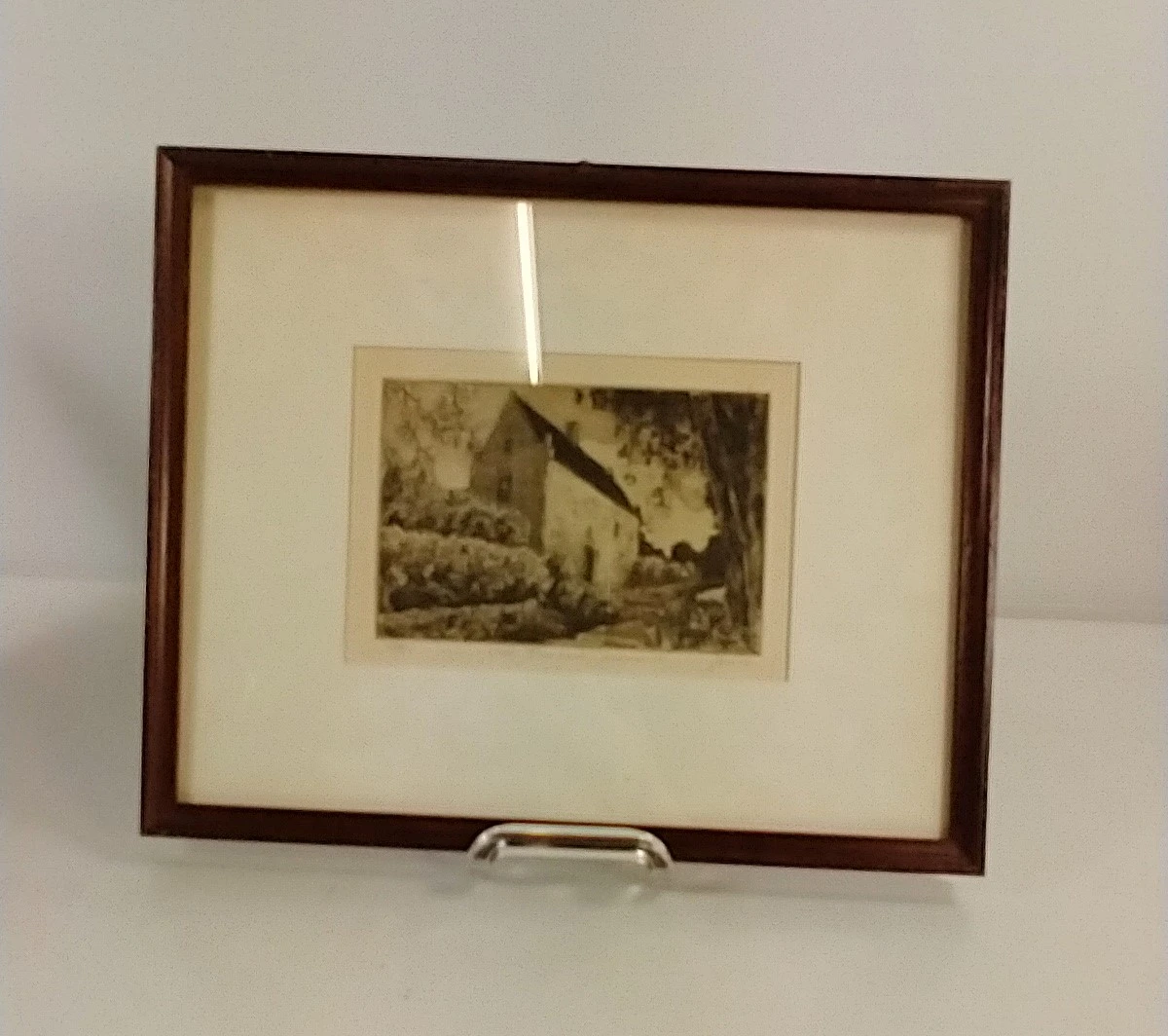 Lot van 2 ingelijste originele etsen van Oud-Turnhout en Corsendonck - foto 6
