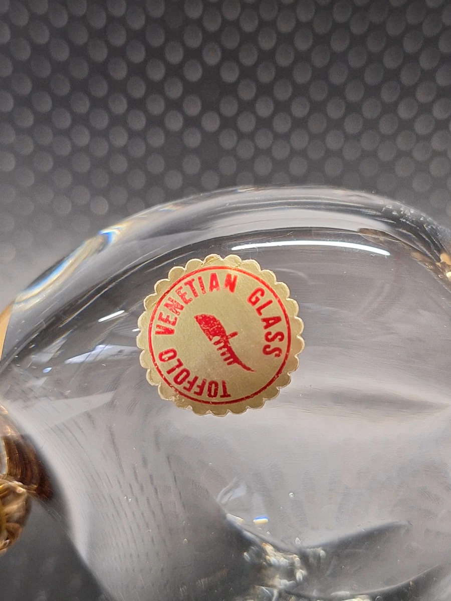 Exclusieve set vintage Venetiaans glazen figuurtjes - Olifant en Maanvis met 24k goudaccenten - foto 6