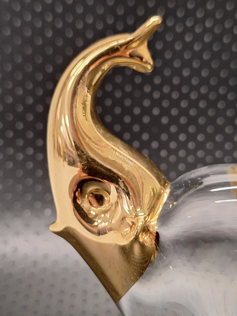 Exclusieve set vintage Venetiaans glazen figuurtjes - Olifant en Maanvis met 24k goudaccenten - foto 5