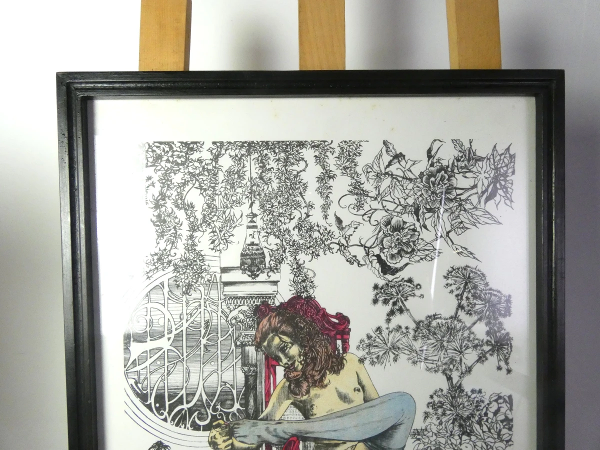 Gesigneerde litho 'Jeune fille aux chats' van Jean Goffart, 2/50