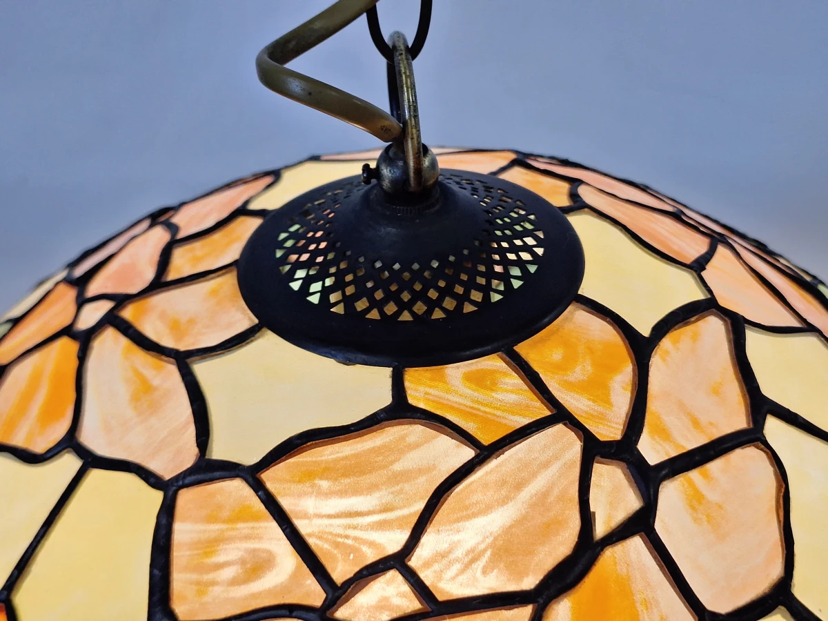 Kleurrijke Tiffany-stijl plafondlamp met bloemendecor - foto 5