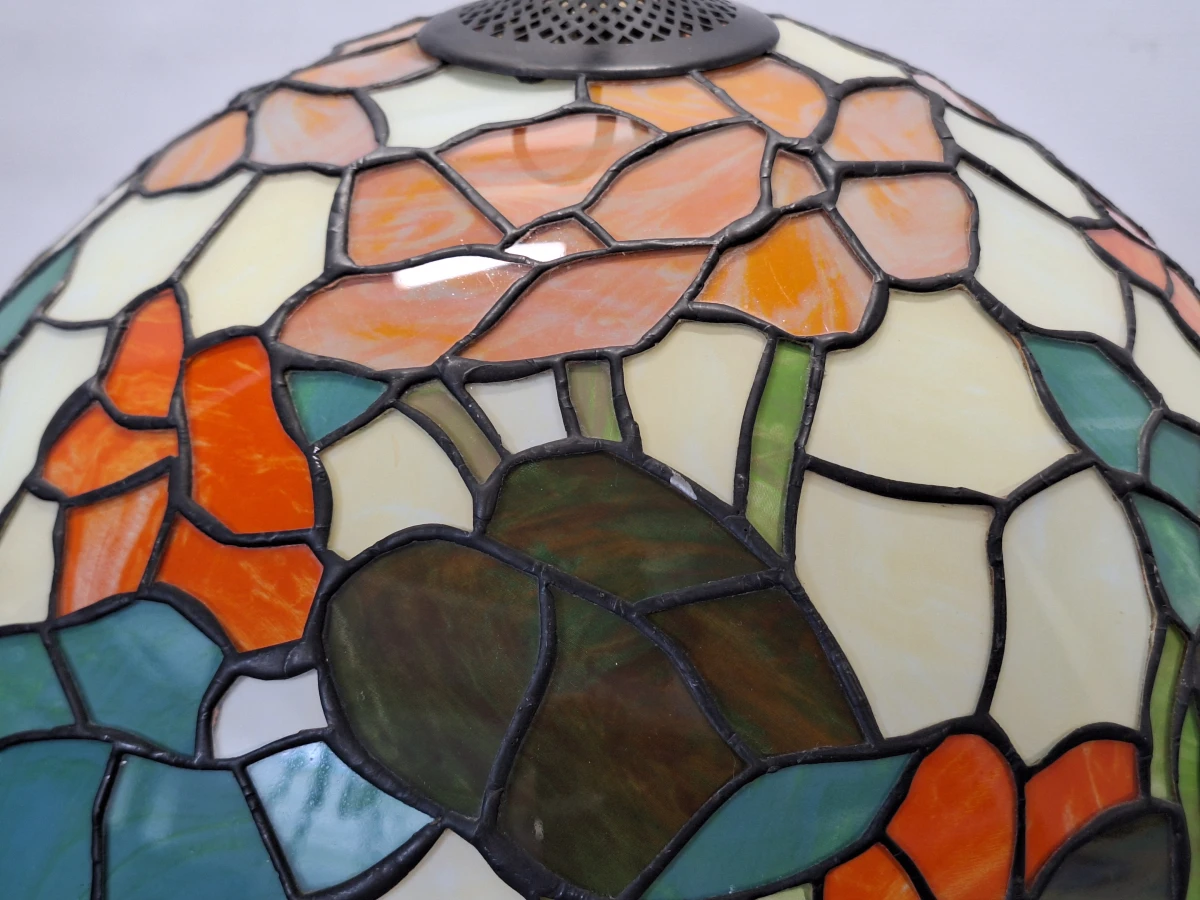 Kleurrijke Tiffany-stijl plafondlamp met bloemendecor - foto 11