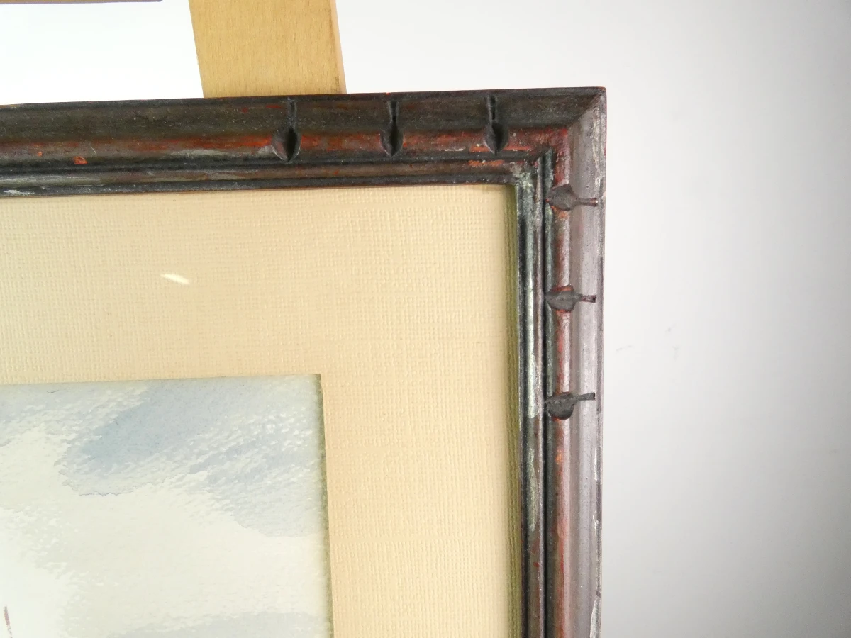 Aquarel zeilboten J.B. Van Genechten in lijst