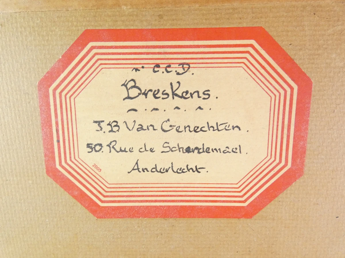 Aquarel zeilboten J.B. Van Genechten in lijst