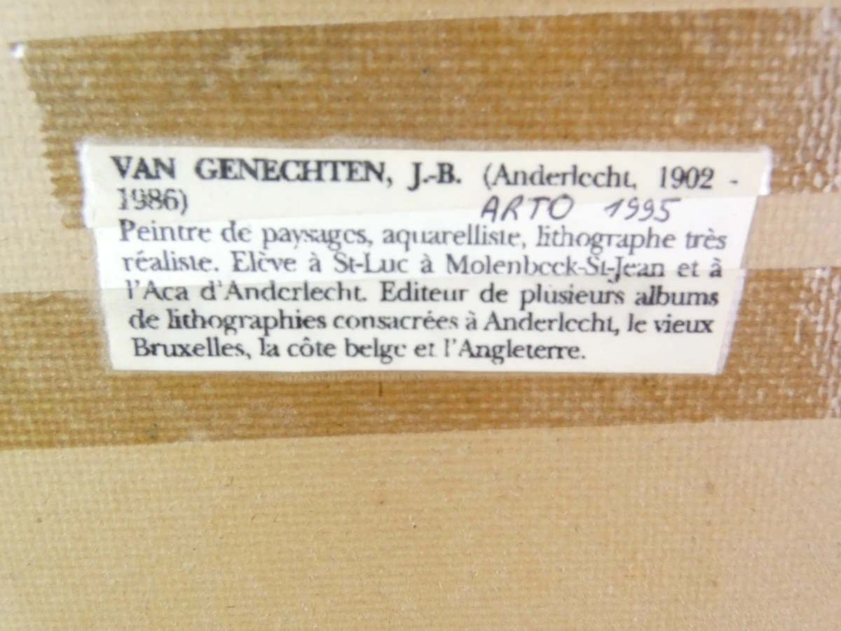 Aquarel zeilboten J.B. Van Genechten in lijst