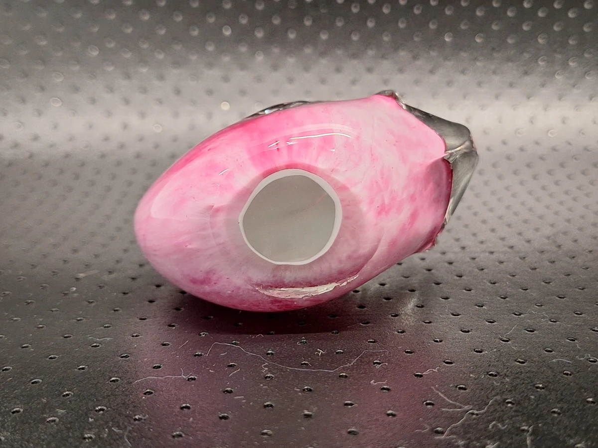 Set van 3 ambachtelijke glazen zwanen – Roze en blauw - foto 11
