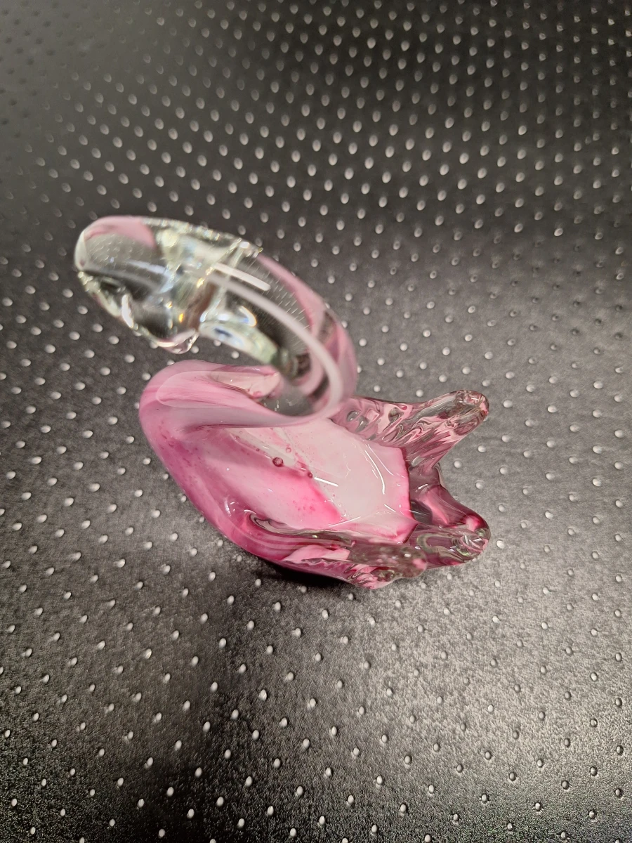 Set van 3 ambachtelijke glazen zwanen – Roze en blauw - foto 10
