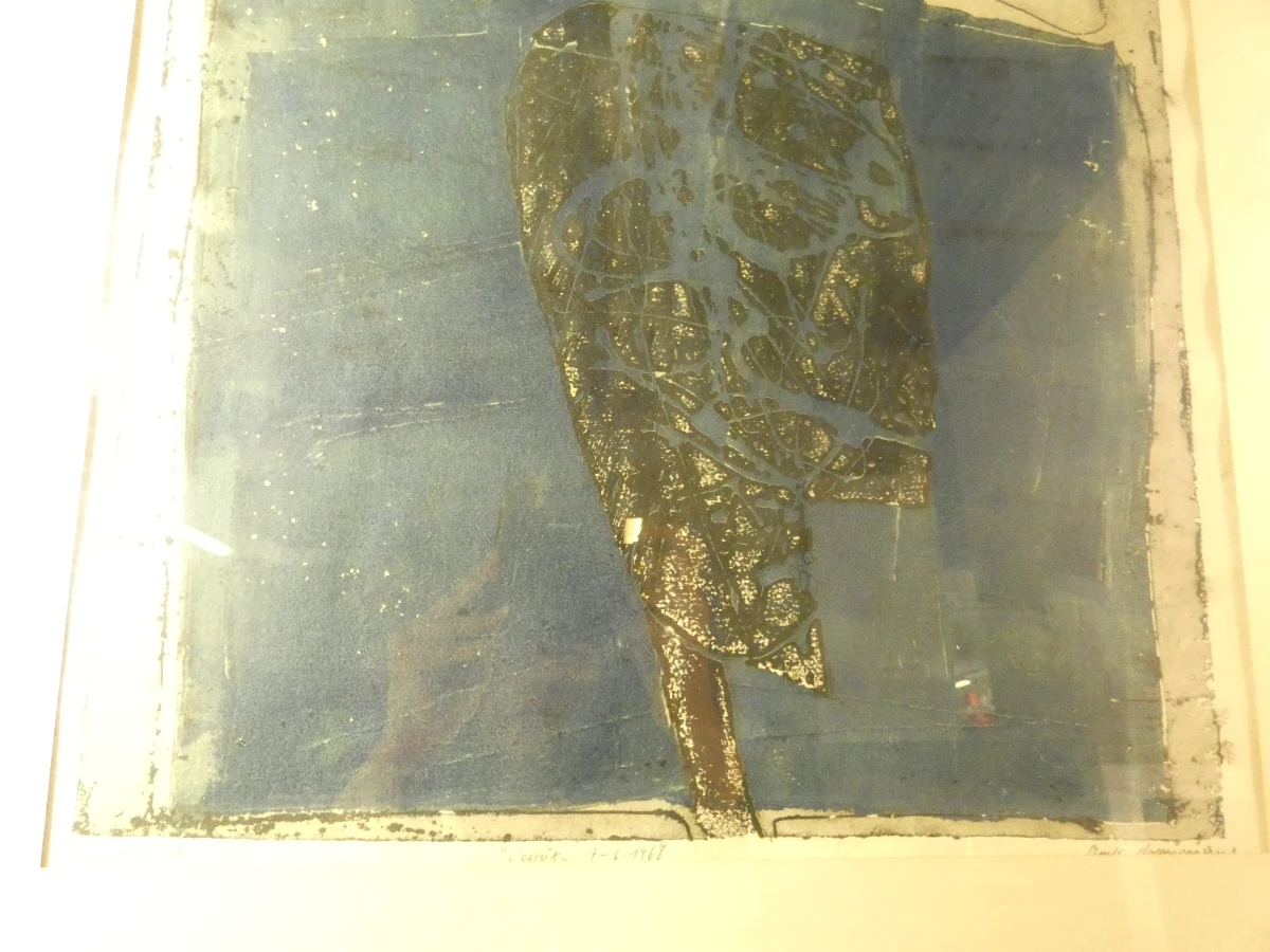Ingelijste aquatint kunstprent 'L'Esprit' uit 1968, genummerd 1/4