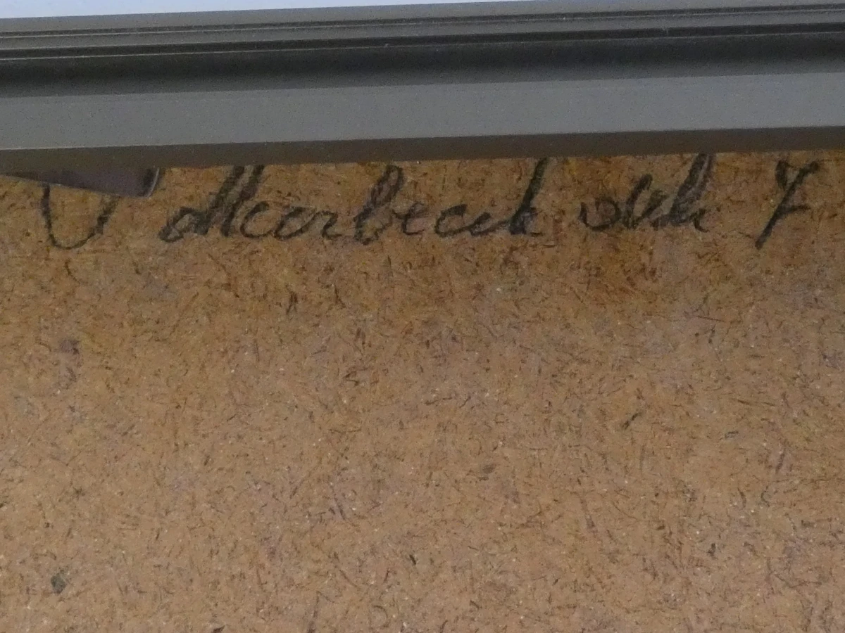 Ingelijste litho in donkere tinten
