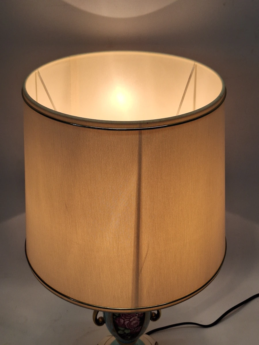 Vintage porseleinen tafellamp met rozen – Sèvres-stijl - foto 9