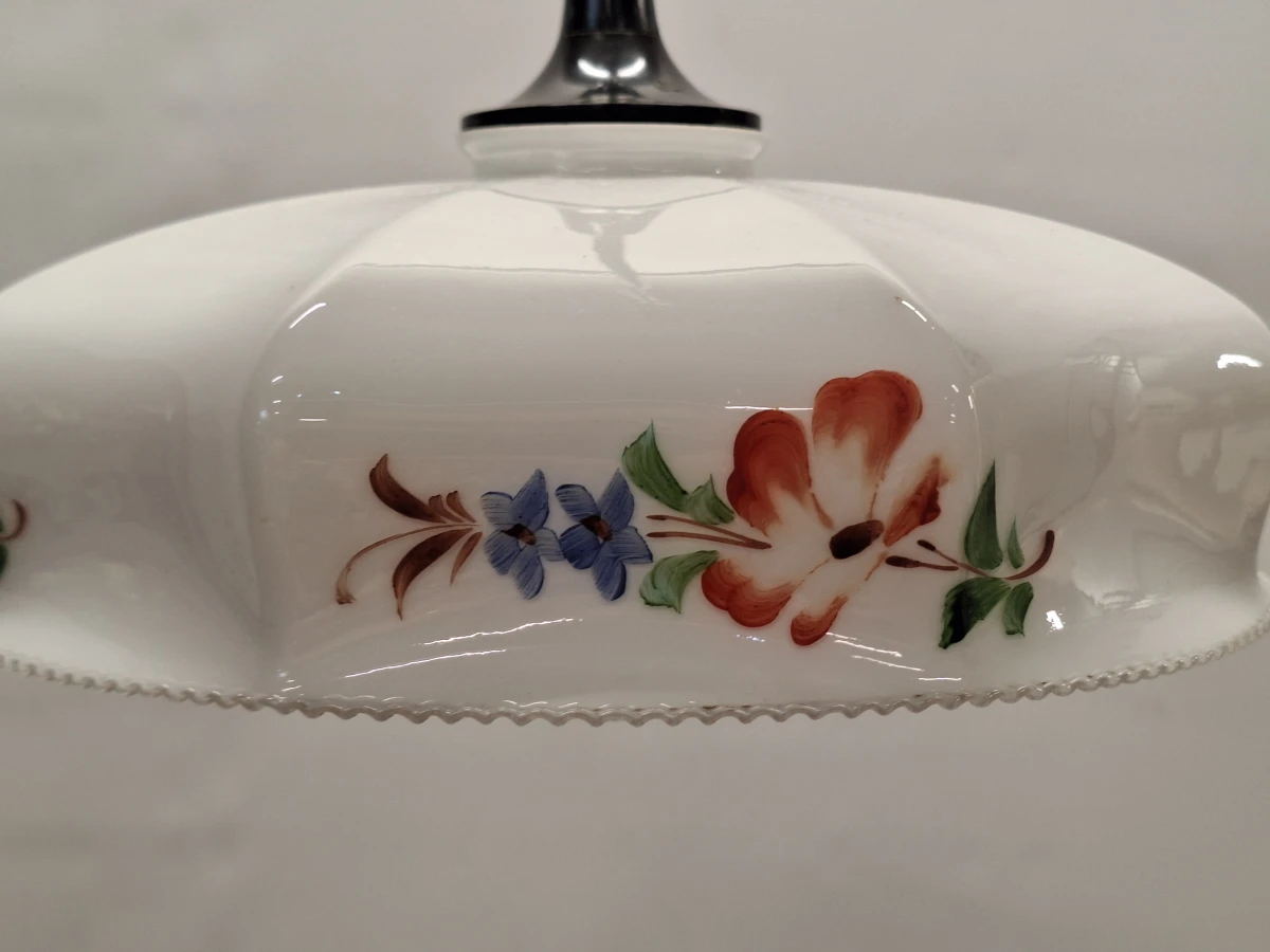 Vintage plafondlamp met 2 extra glazen lampenkappen - foto 12