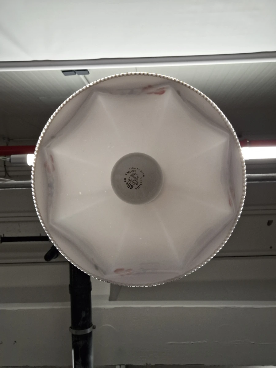 Vintage plafondlamp met 2 extra glazen lampenkappen - foto 13