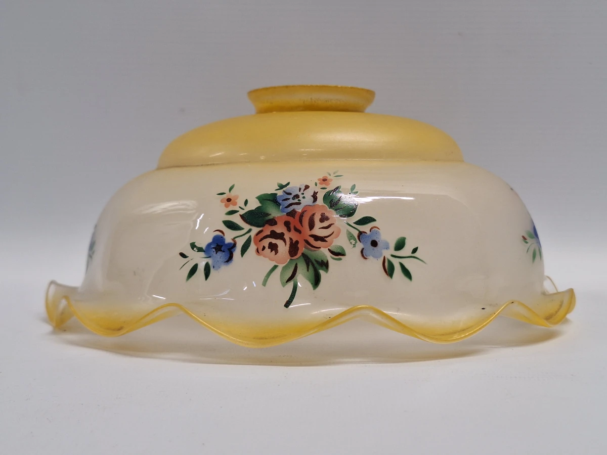 Vintage plafondlamp met 2 extra glazen lampenkappen - foto 18