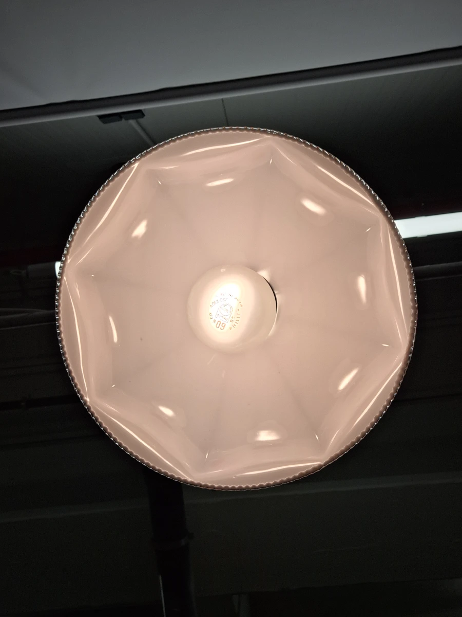 Vintage plafondlamp met 2 extra glazen lampenkappen - foto 8