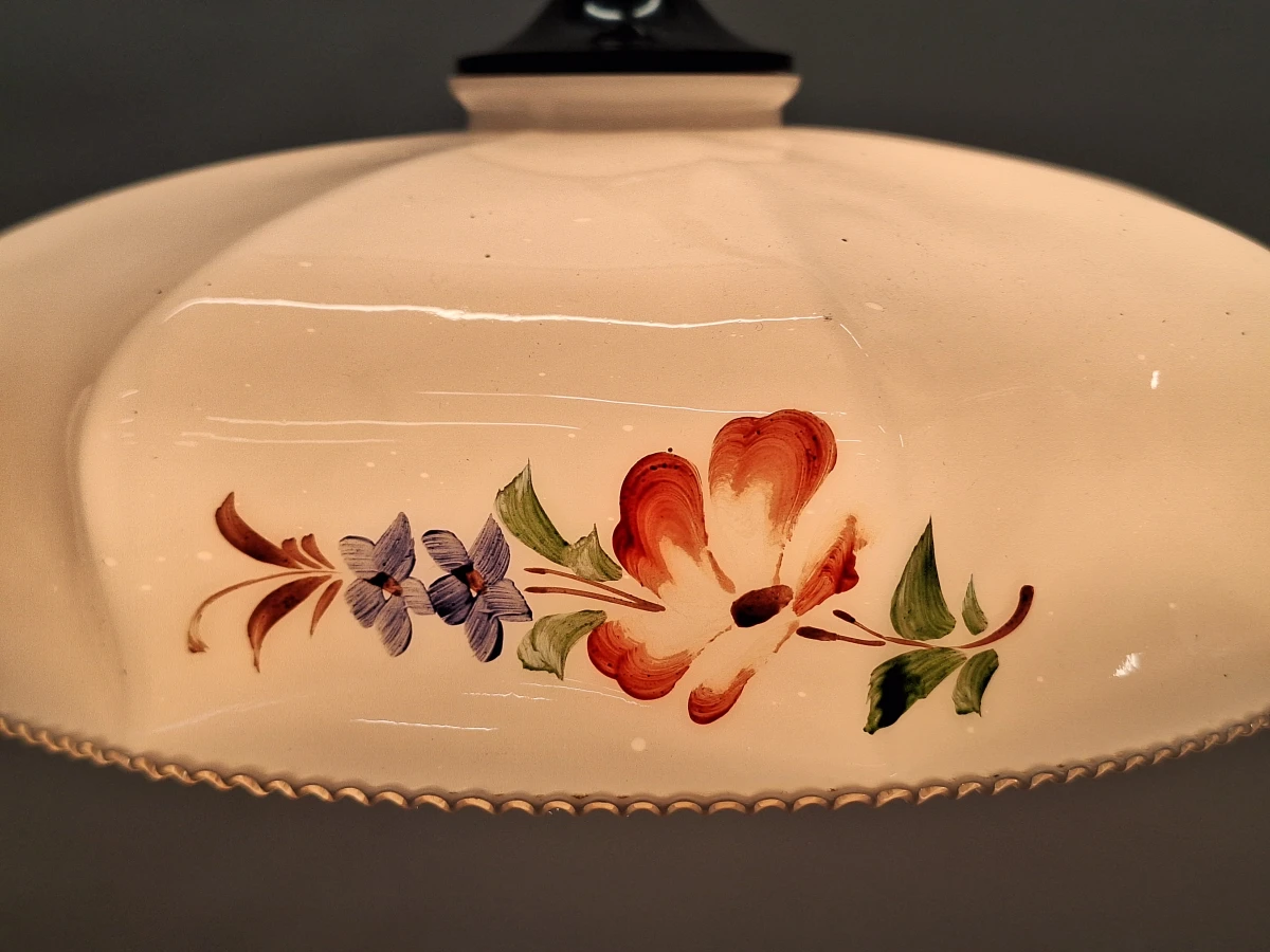 Vintage plafondlamp met 2 extra glazen lampenkappen - foto 7