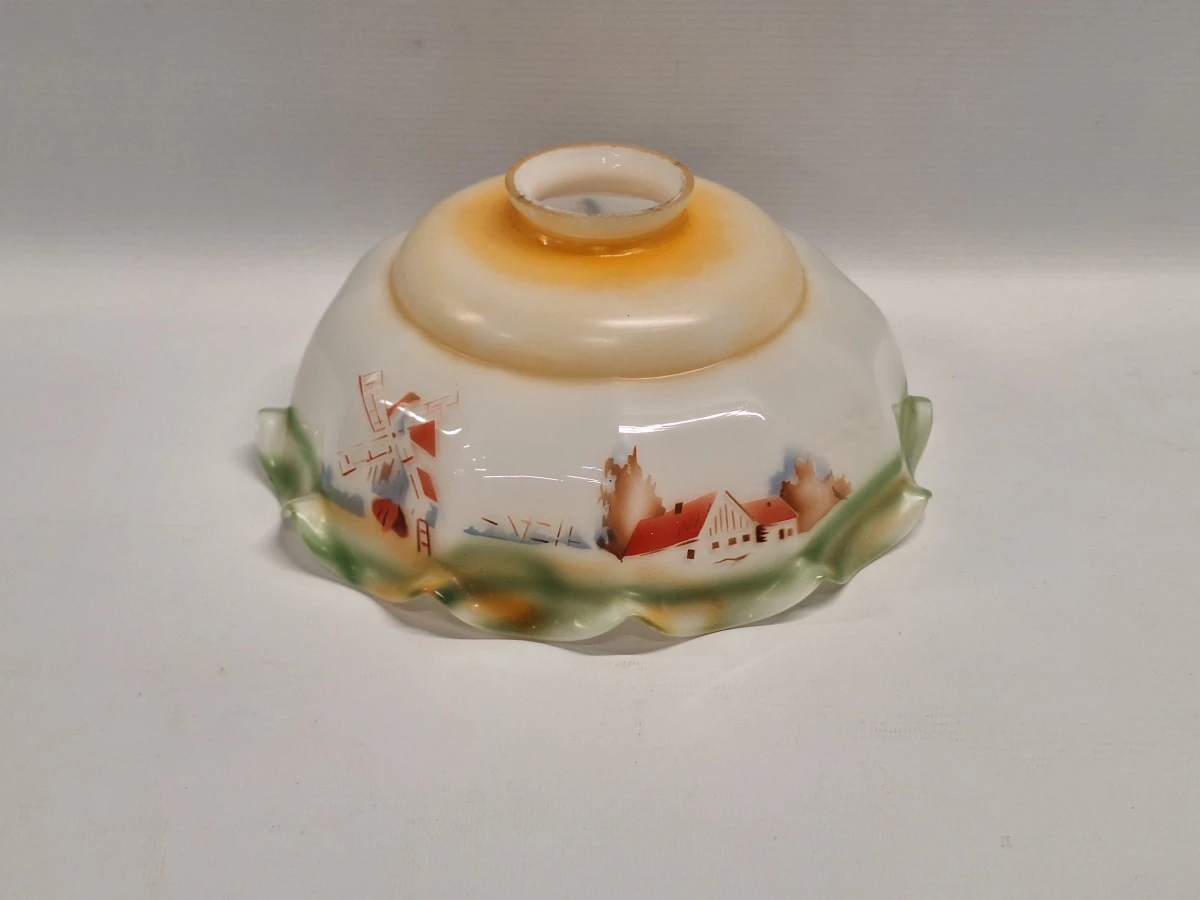 Vintage plafondlamp met 2 extra glazen lampenkappen - foto 14