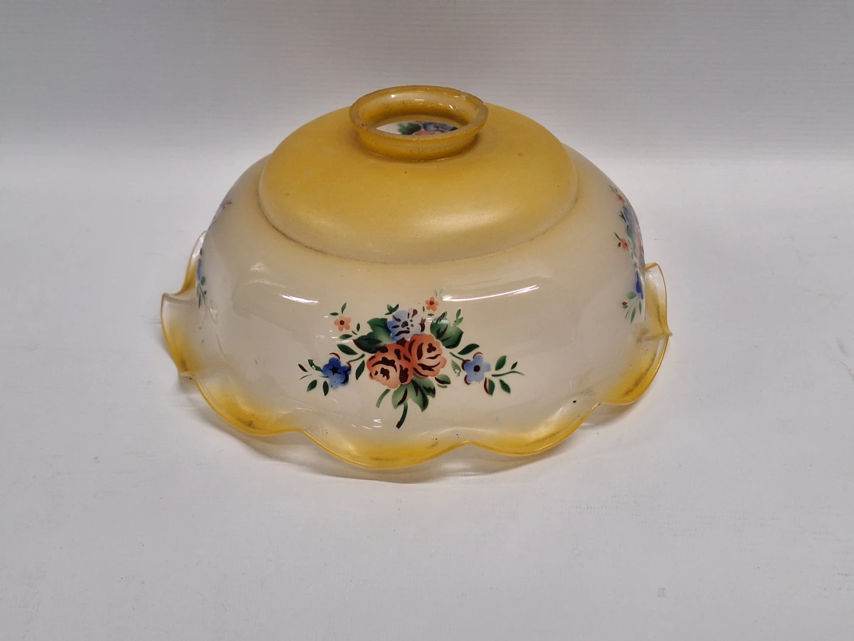 Vintage plafondlamp met 2 extra glazen lampenkappen - foto 17