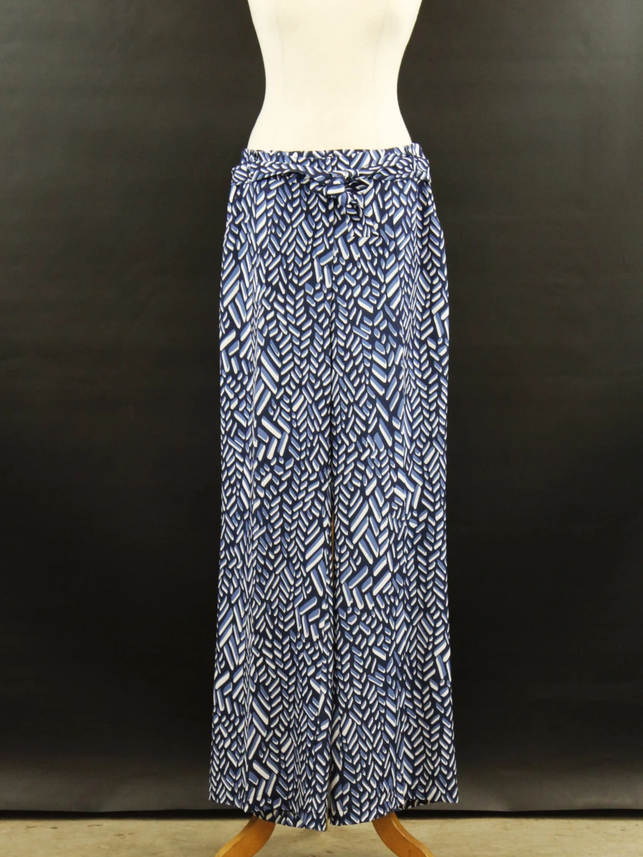 Caroline Biss – elegante wijde pantalon met grafische print en ceintuur