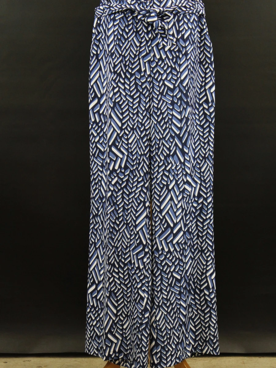 Caroline Biss – elegante wijde pantalon met grafische print en ceintuur