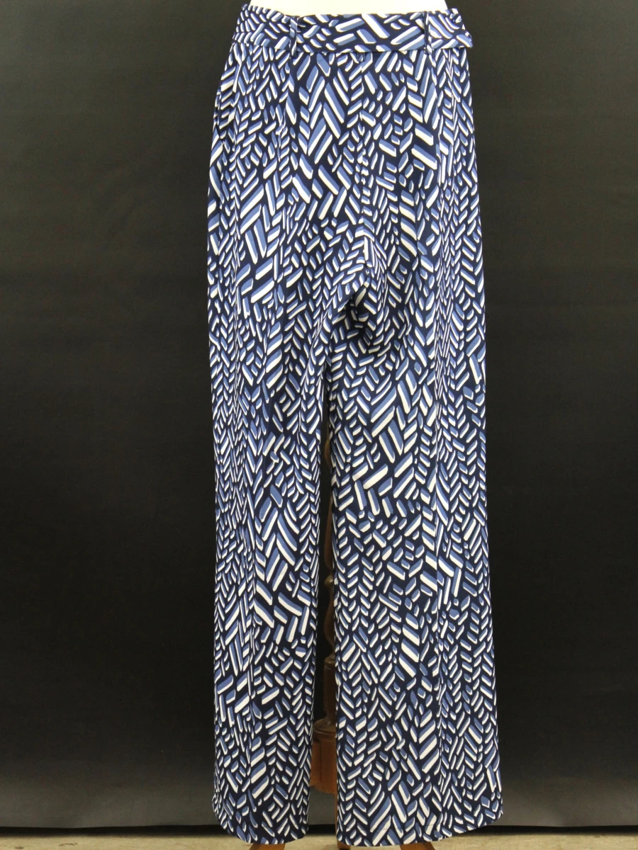 Caroline Biss – elegante wijde pantalon met grafische print en ceintuur