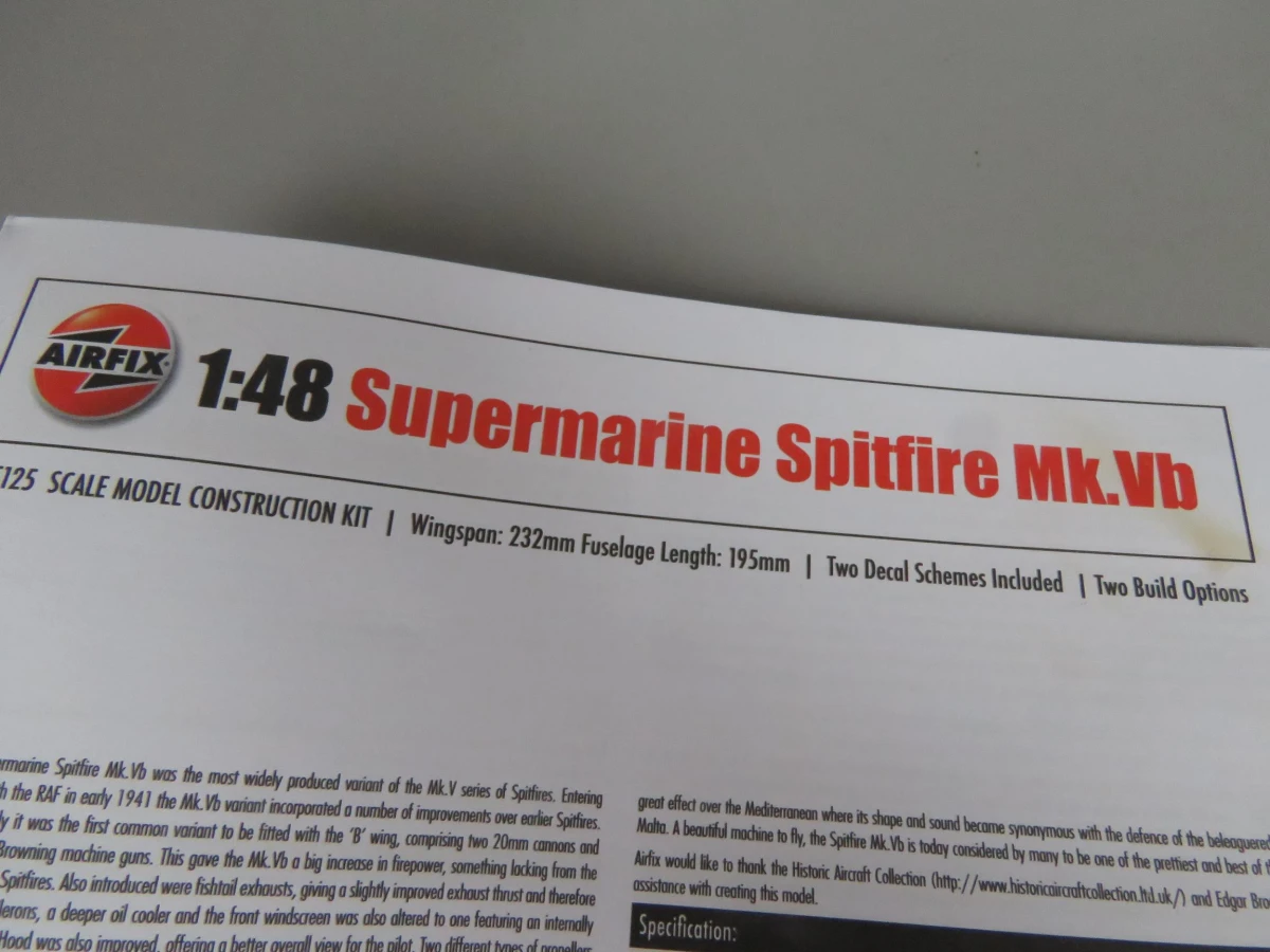 Airfix modelbouw Supermarine Spitfire Mk.Vb