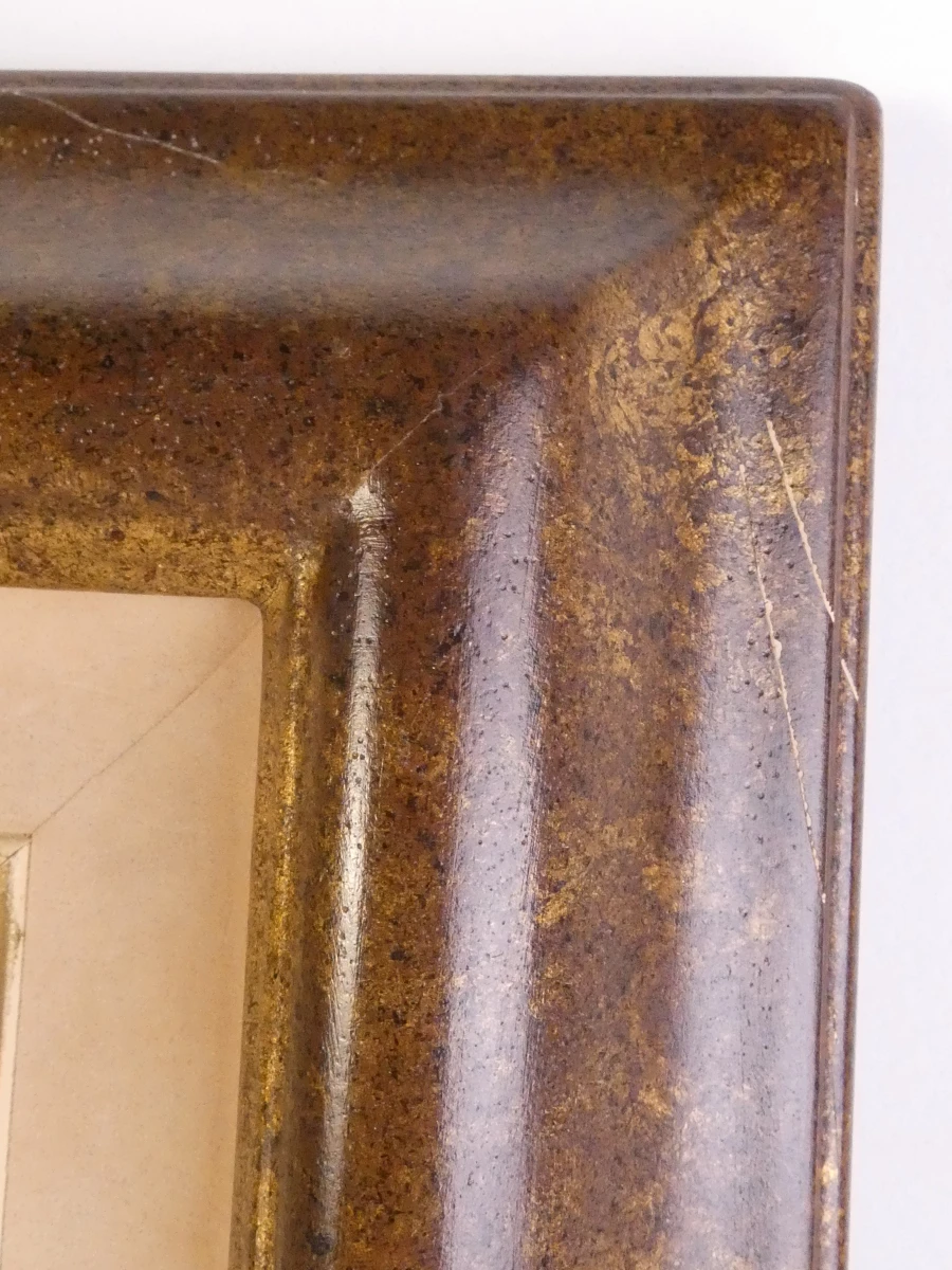 Schilderij zeeslag met houten lijst