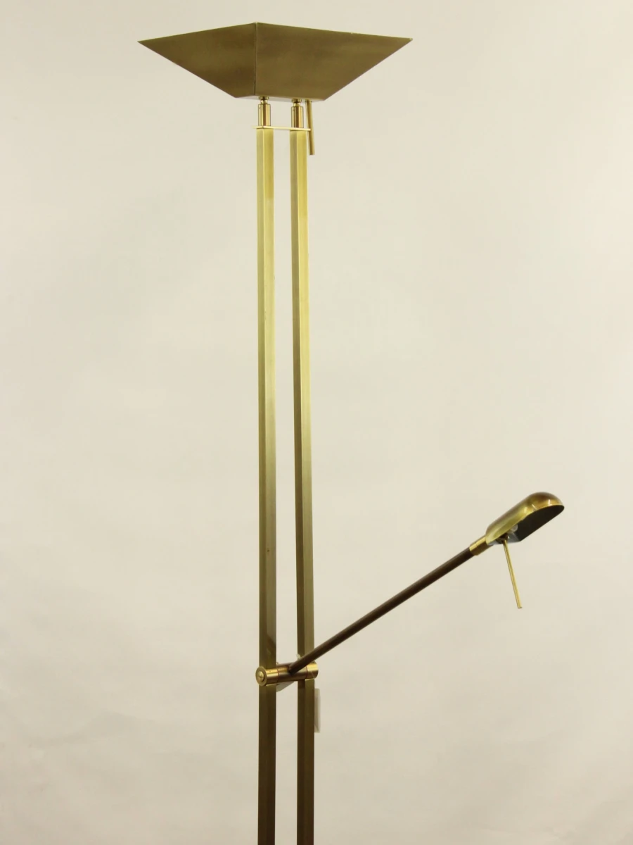 Deknudt Vintage Hollywood Regency uplighter met extra leeslampje en dimmer   jaren 80