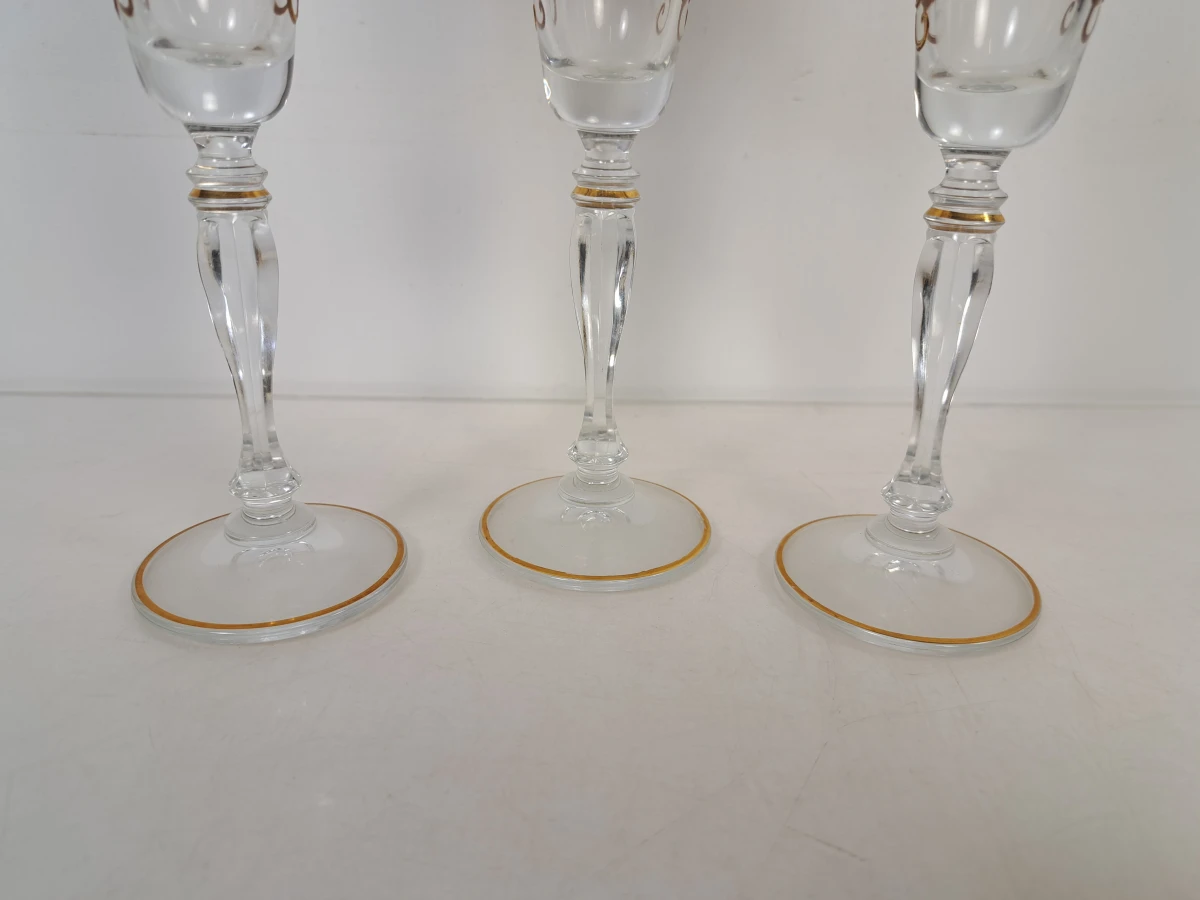 Set van 3 versierde champagneglazen met gouden rand - foto 4