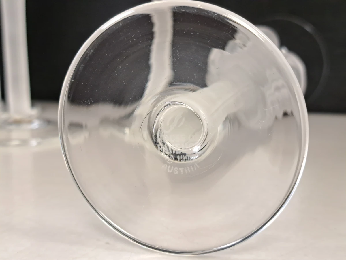 Set van 6 kristallen champagneglazen met decoratief motief - foto 3