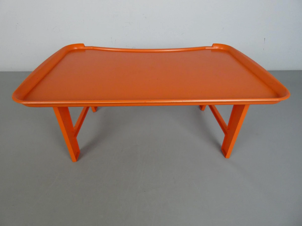 Space Age oranje bedtafel/schootdienblad