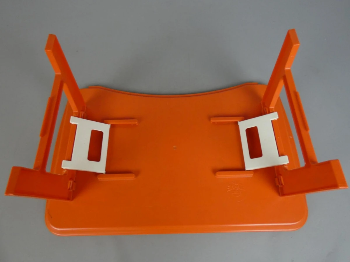 Space Age oranje bedtafel/schootdienblad