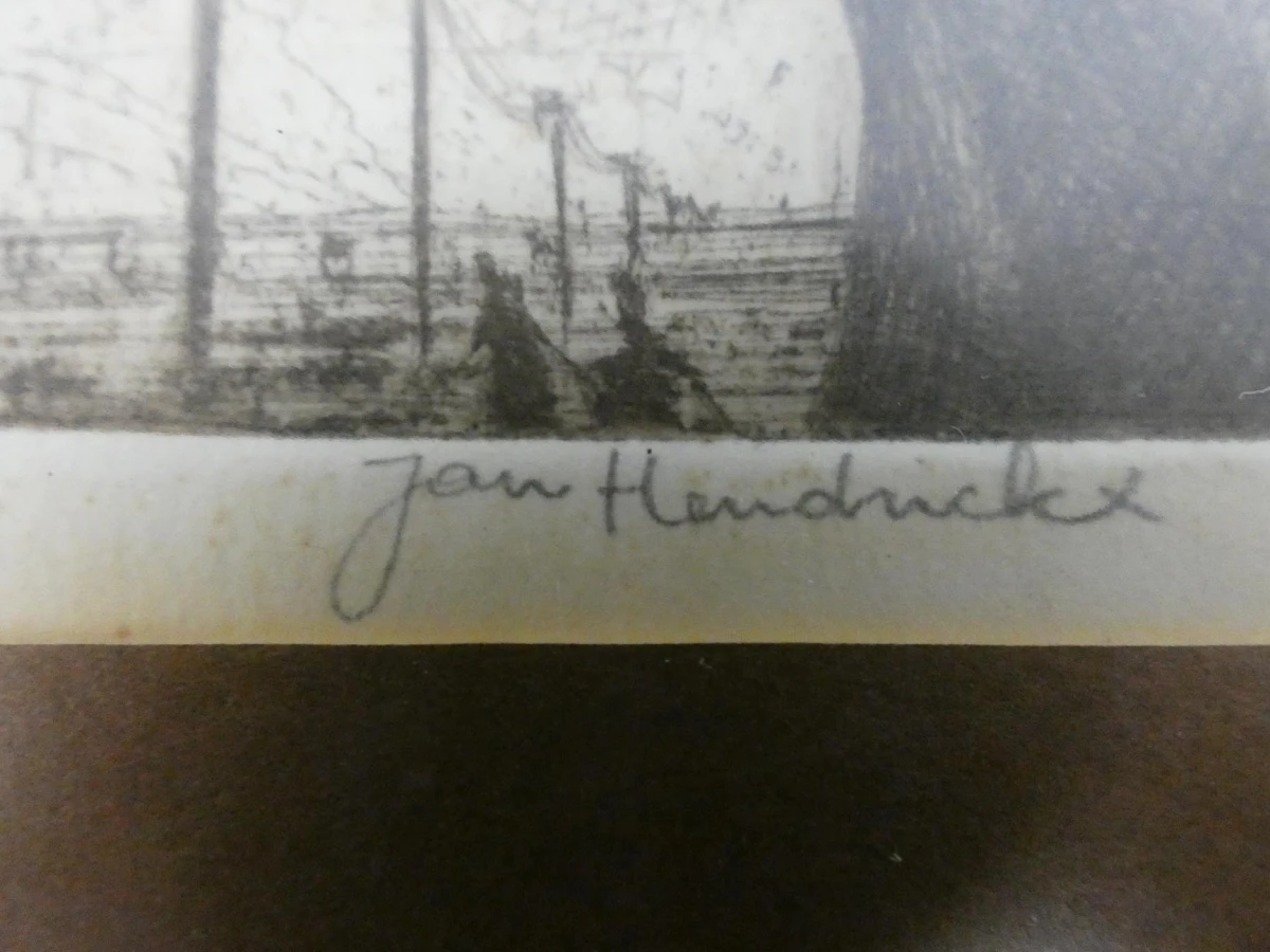 Originele ets: 'De Brug' van Jan Hendrickx