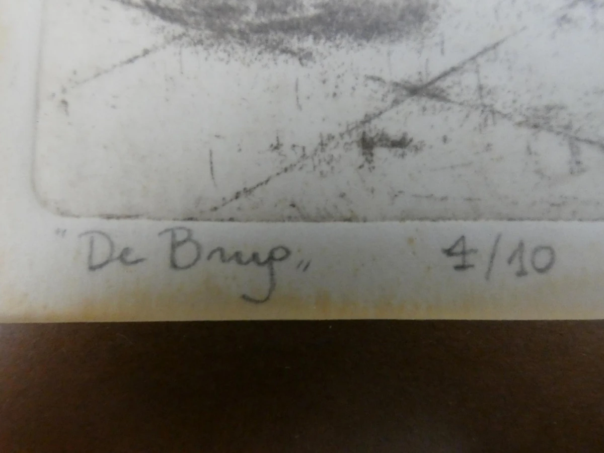 Originele ets: 'De Brug' van Jan Hendrickx