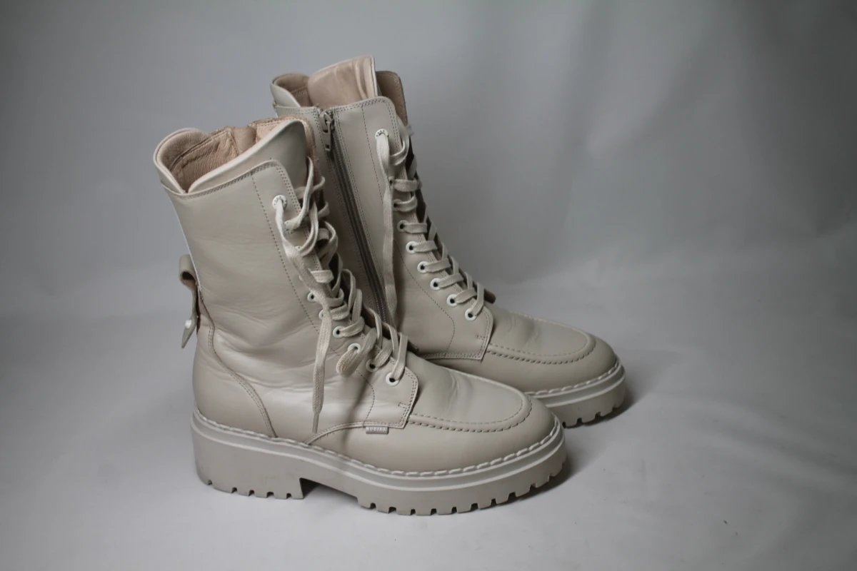 Beige leren veterboots maat 39 - Nubikk