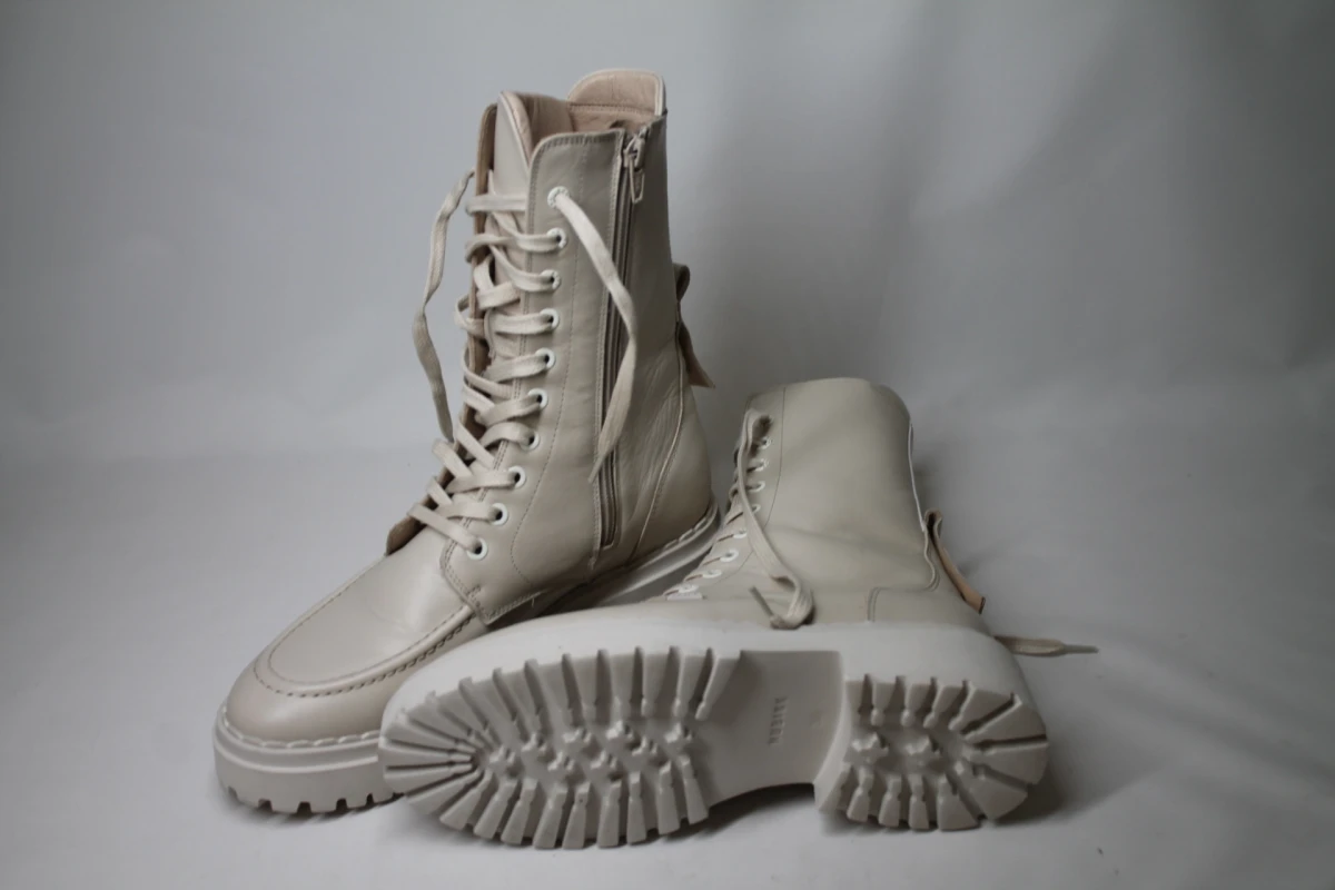 Beige leren veterboots maat 39 - Nubikk
