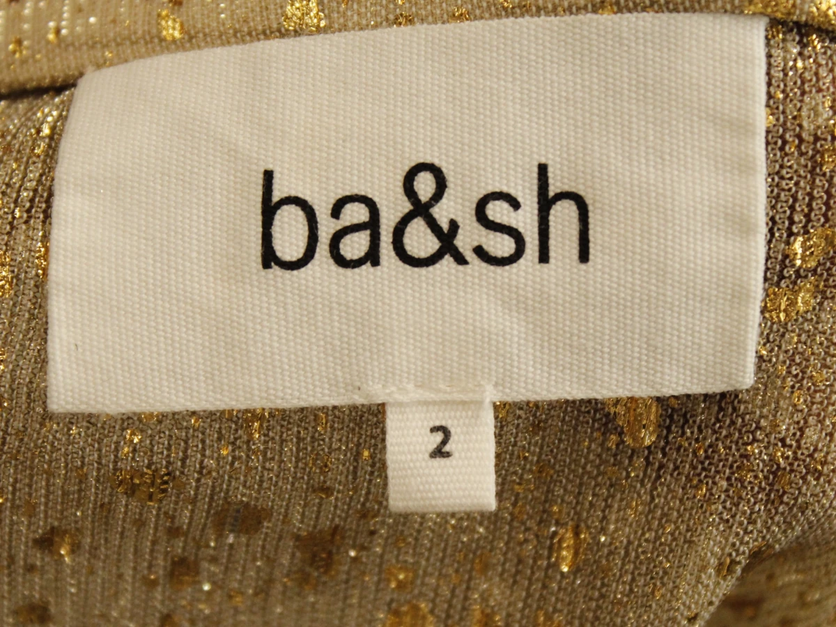 ba&sh – feestelijke goudkleurige blouse met metallic glans