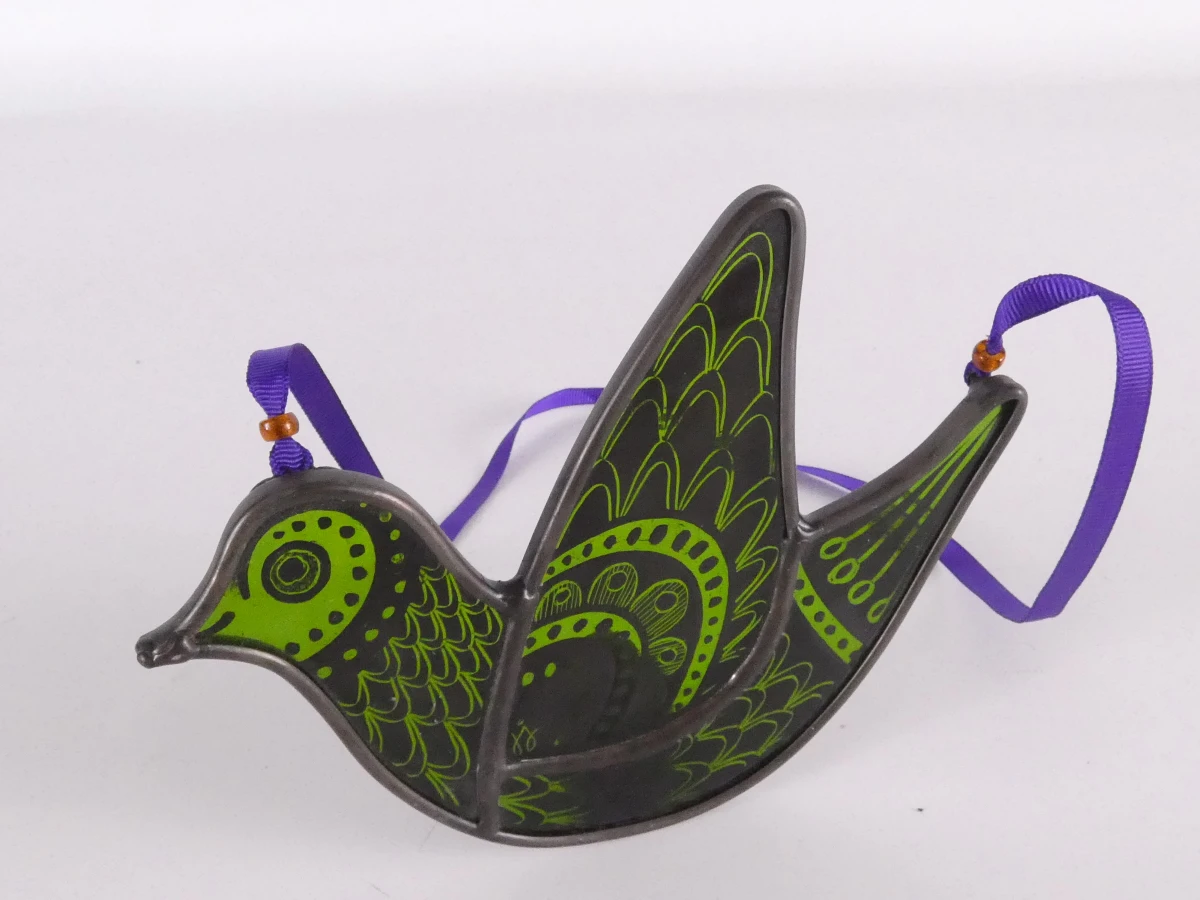 Handgemaakt glas-in-loodornament 'Ernie Bird'