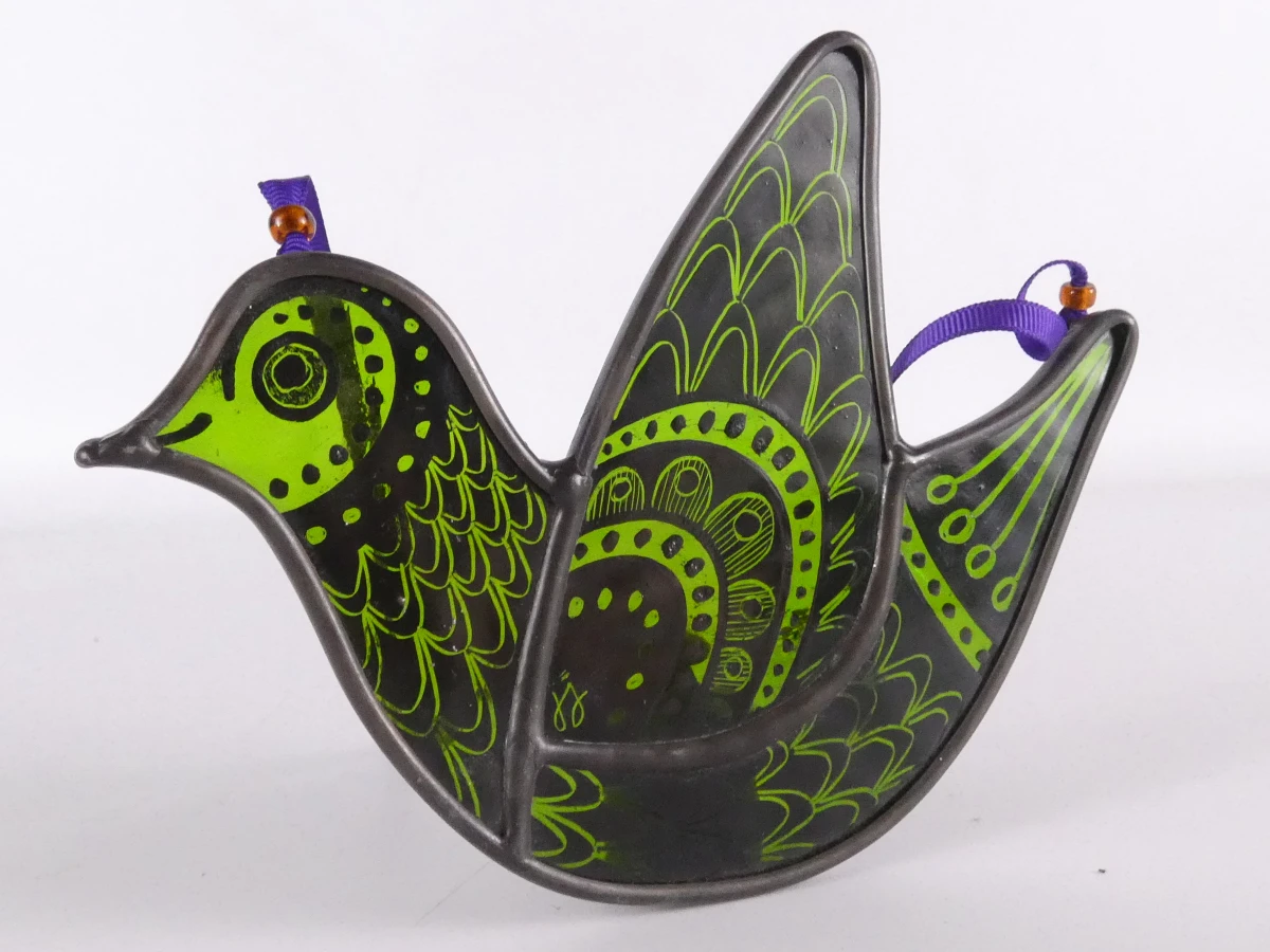 Handgemaakt glas-in-loodornament 'Ernie Bird'