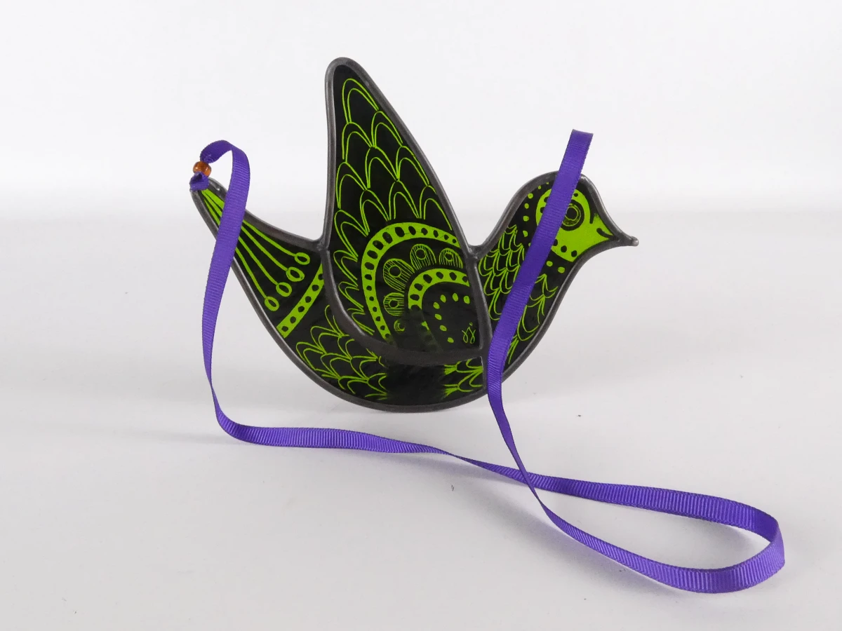 Handgemaakt glas-in-loodornament 'Ernie Bird'