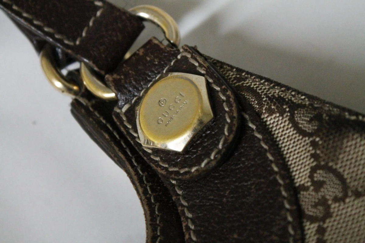 Handtas/schoudertas met leren accenten Gucci