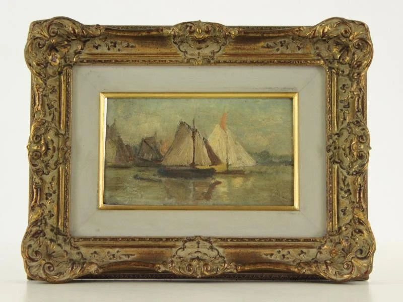 Maritiem tafereel met zeilboten - Florent Crabeels (1829–1896)