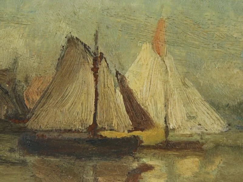 Maritiem tafereel met zeilboten - Florent Crabeels (1829–1896)