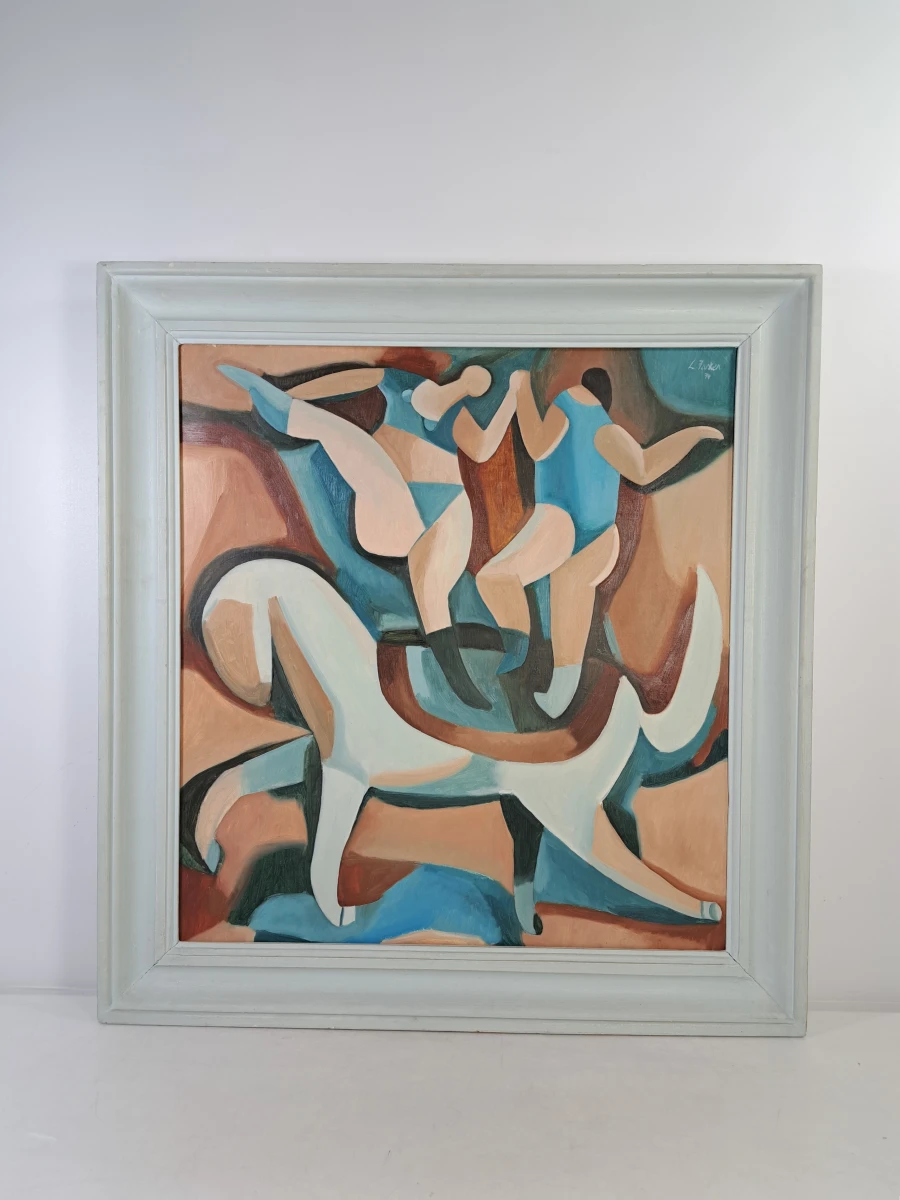 Leopold Faster (1921–1992) – Abstracte figuratieve compositie – Olieverf op doek – 1974 - foto 2