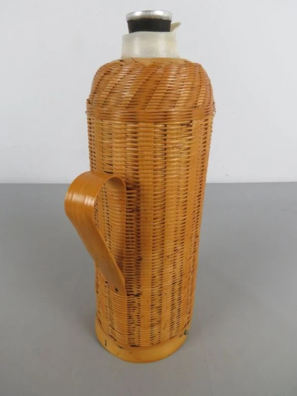 Vintage Gevlochten Thermoskan - 34 cm