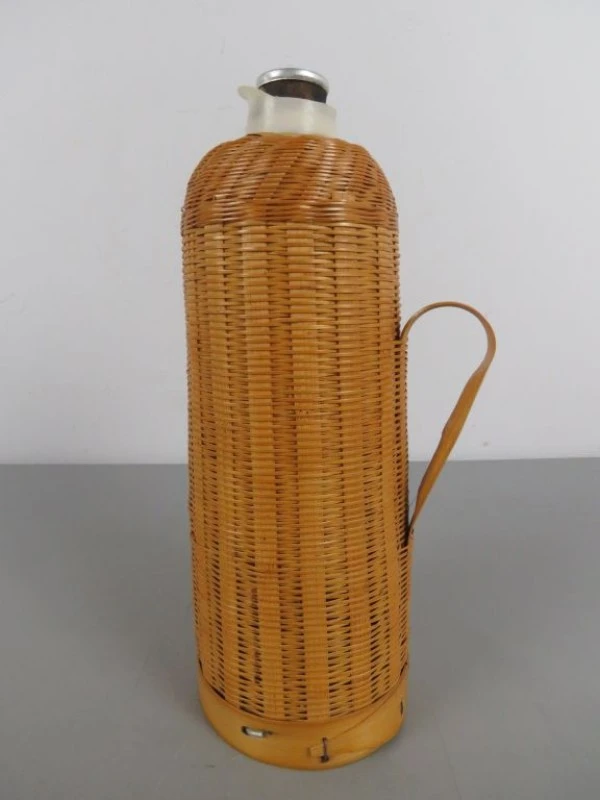 Vintage Gevlochten Thermoskan - 34 cm