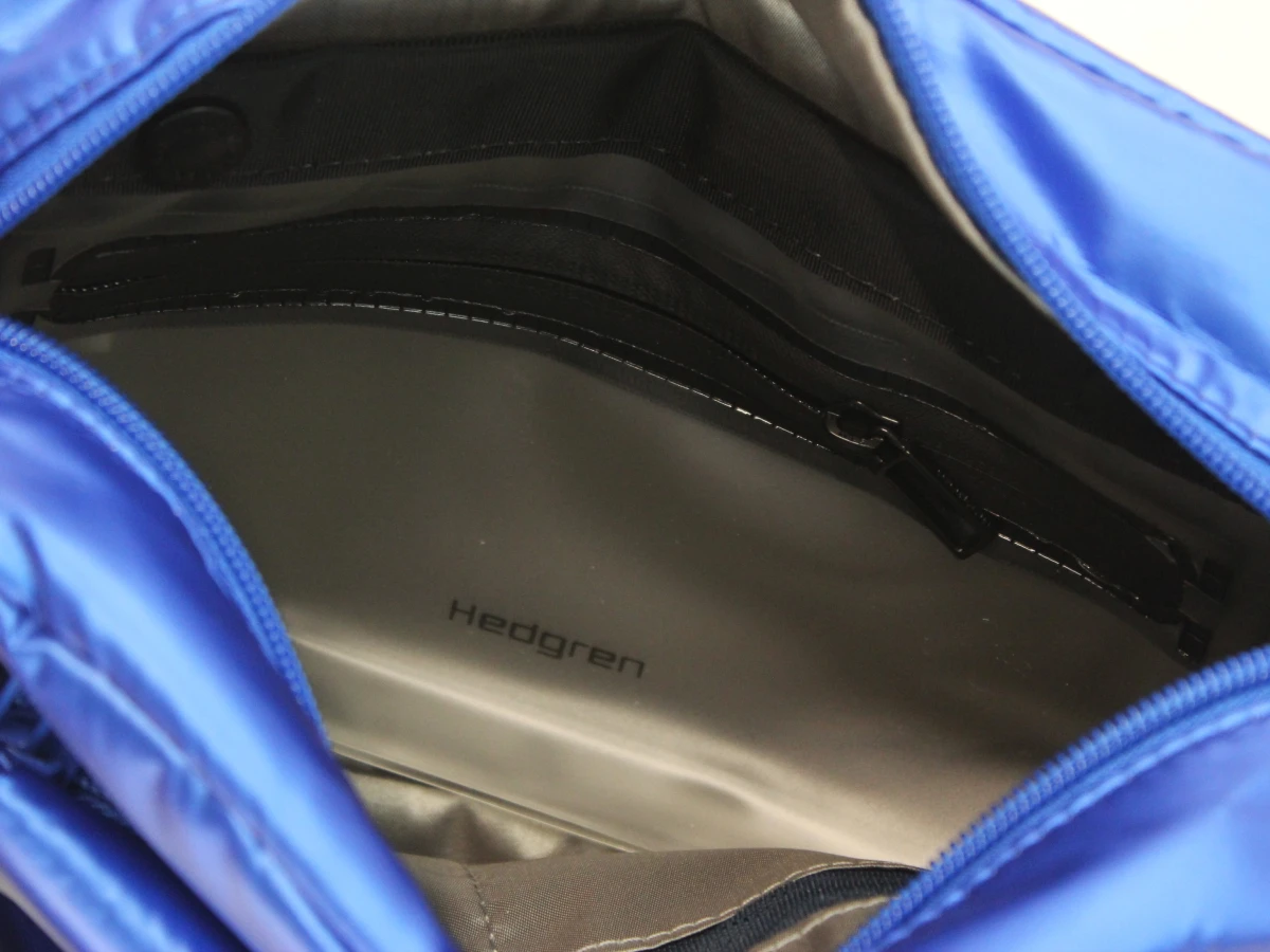 Hedgren – opvallende kobaltblauwe gewatteerde schoudertas / crossbody met uitneembaar etui