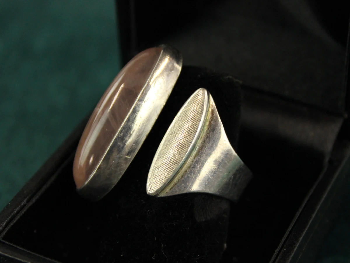 .830 zilveren ring met rozenkwarts