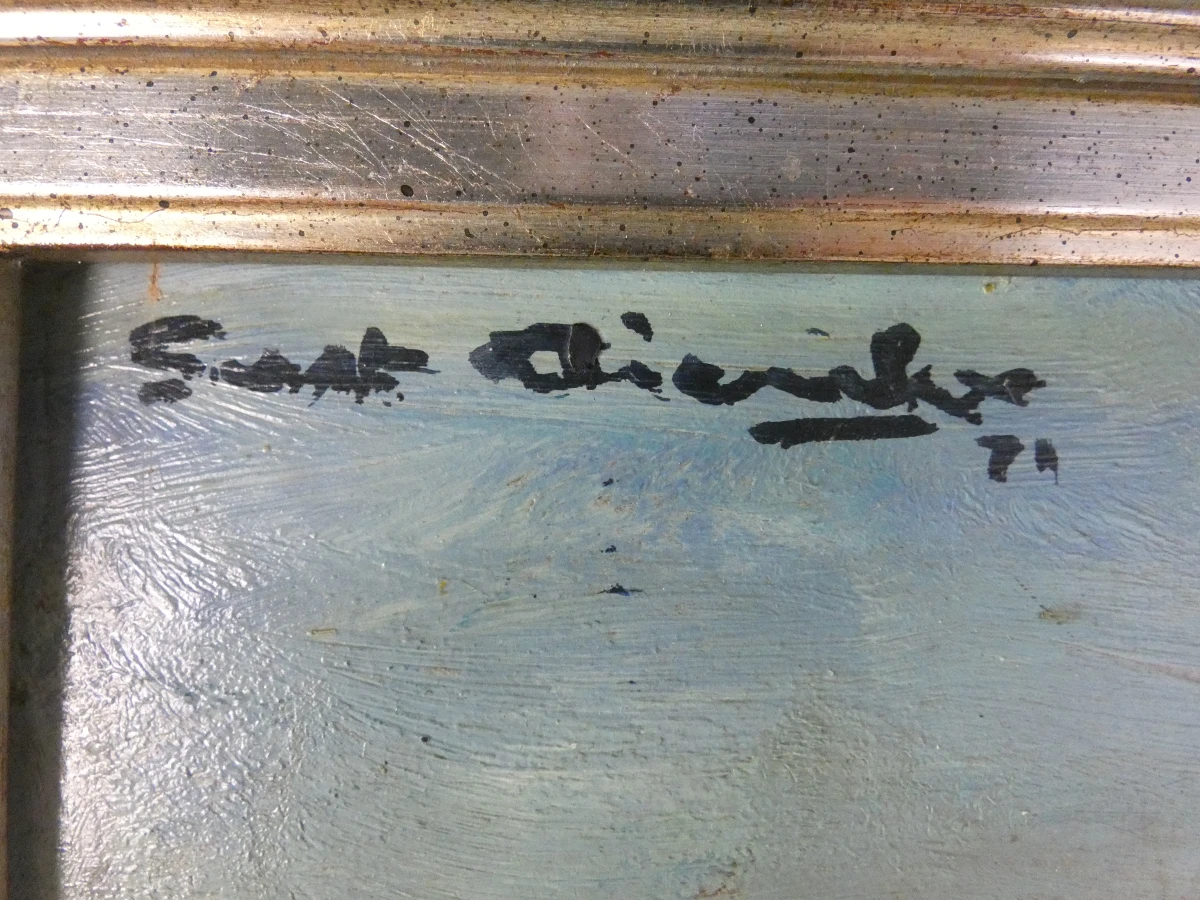 Olieverfschilderij op houten paneel