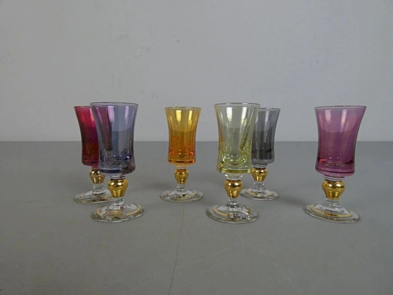 6 Arc-en-ciel likeurglaasjes